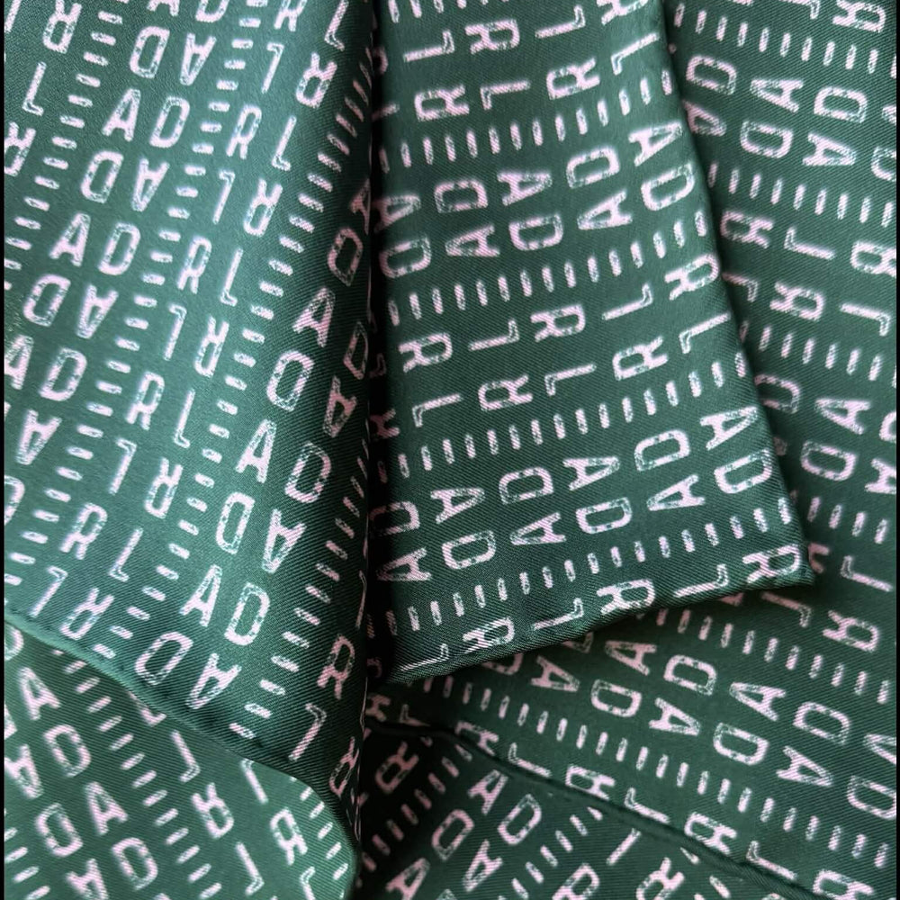 
                  
                    Silk Twill Scarf - Green/Soft Pink
                  
                